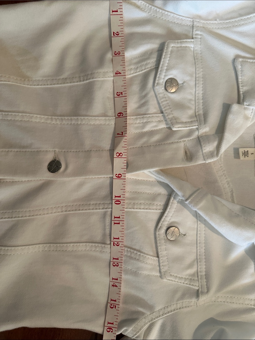 Jessica Simpson White Jean Jacket - Classic Button-Front Style - Picture 5 of 6
